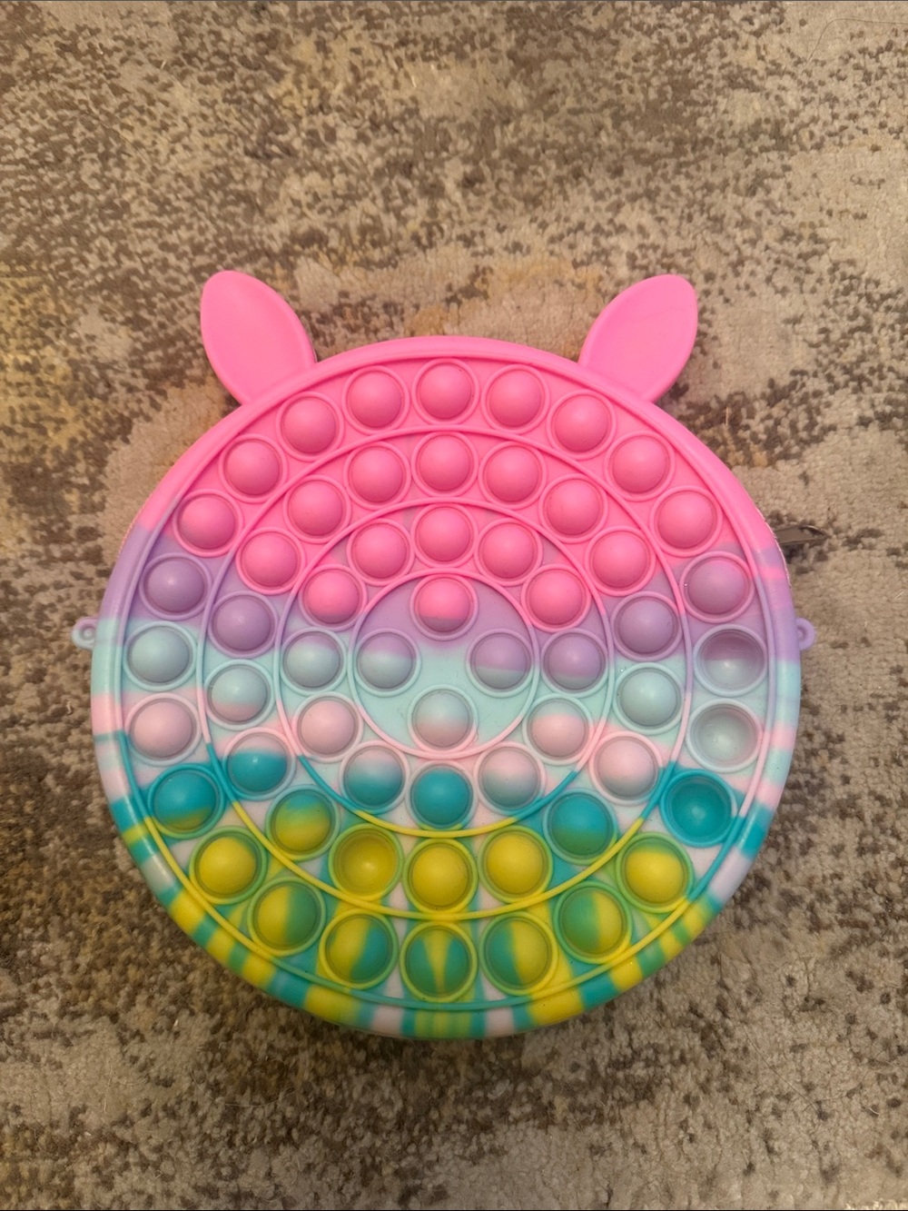 Pink Pastel Rainbow Pop-It Fidget Purse Toy for Kids